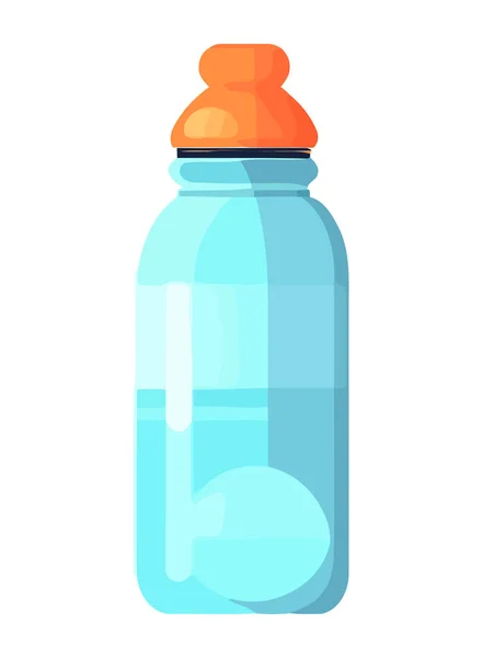 プラスチックボトルデザインのアイコンに新鮮な液体飲料を隔離 — ストックベクタ
