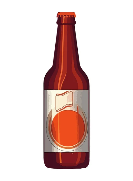 Design Ícone Garrafa Cerveja Com Espuma Fresca Isolada — Vetor de Stock