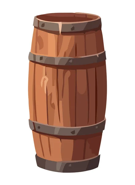 Dřevěná Staromódní Pivní Ikona Izolovaná — Stockový vektor