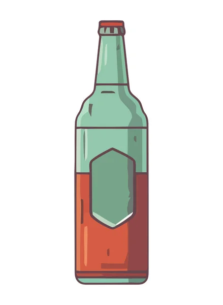 Design Der Alkoholflasche Ikone Des Whiskeyglases Isoliert — Stockvektor