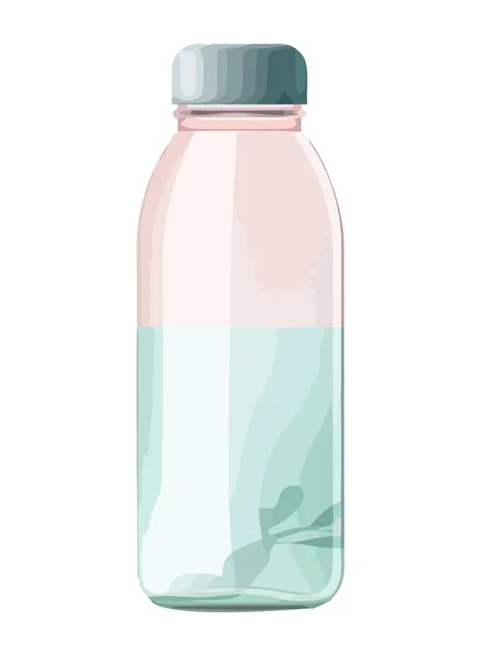 Przezroczysta Plastikowa Butelka Świeżo Wyizolowaną Ikoną Cieczy — Wektor stockowy