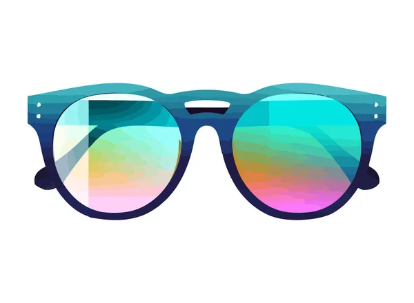 Las Gafas Moda Reflejan Elegancia Veraniega Icono Tonos — Vector de stock