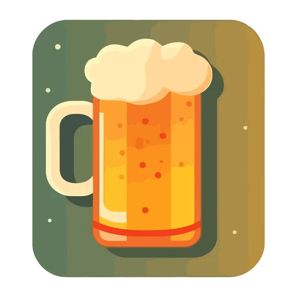 Frothy Drink Symbolizes Celebration Beer Brewery Icon Isolated — Stock Vector