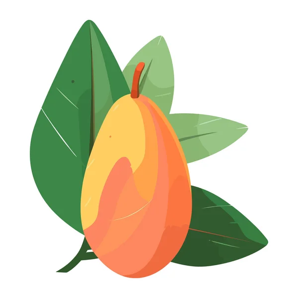 Fruits Juteux Mangue Snack Icône Isolé — Image vectorielle