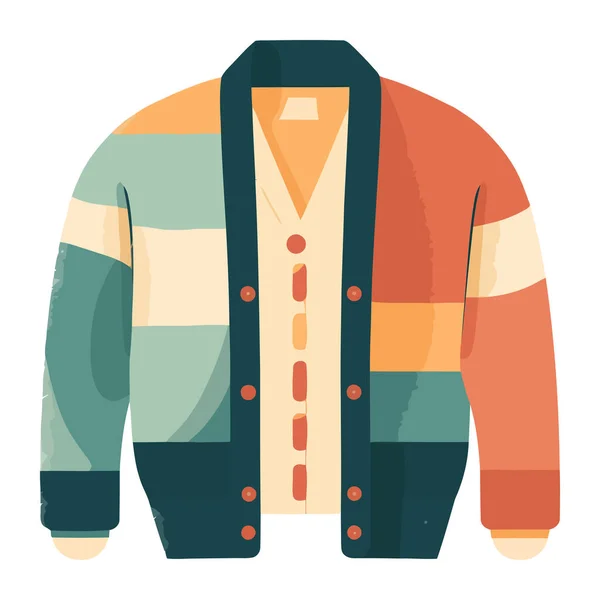 现代时装设计男子冬季夹克图标隔离 — 图库矢量图片