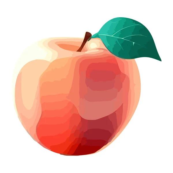 Świeże Organiczne Jabłko Ikona Dojrzałych Soczystych Owoców Izolowana — Wektor stockowy