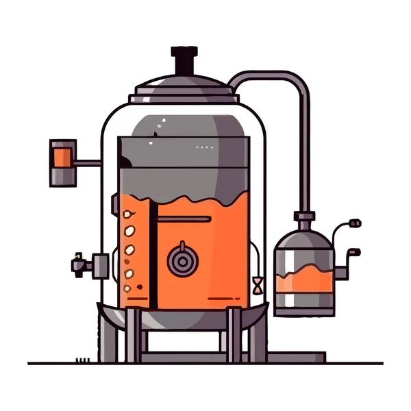 醸造設備は隔離された貯蔵タンクアイコンに液体を貯蔵する — ストックベクタ