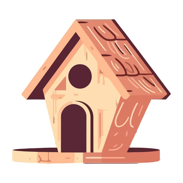 Cute Cartoon Birdhouse Icon Isolated — Stock Vector