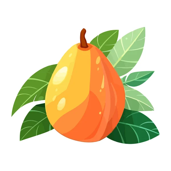 Φρέσκο Βιολογικό Φρούτο Μάνγκο Απομονωμένο — Διανυσματικό Αρχείο
