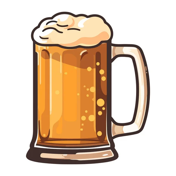 Schaumiges Bier Glas Perfekte Erfrischung — Stockvektor