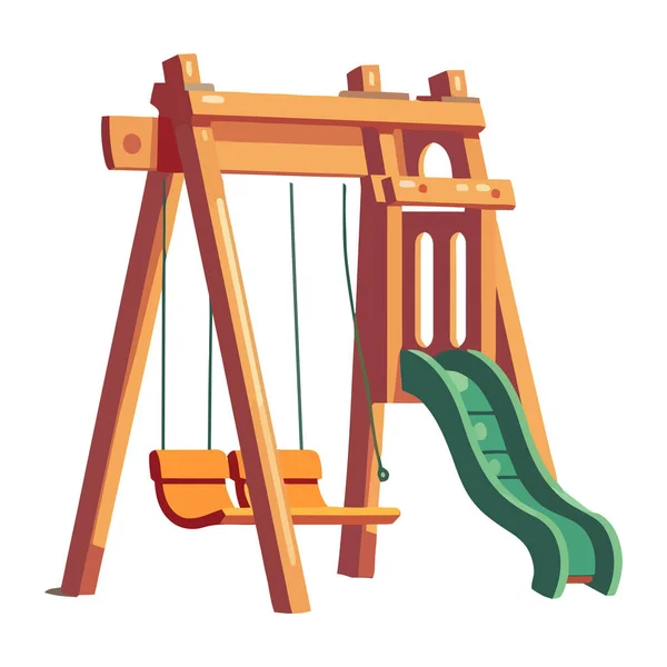 Oscilações Slide Ícone Playground Isolado — Vetor de Stock