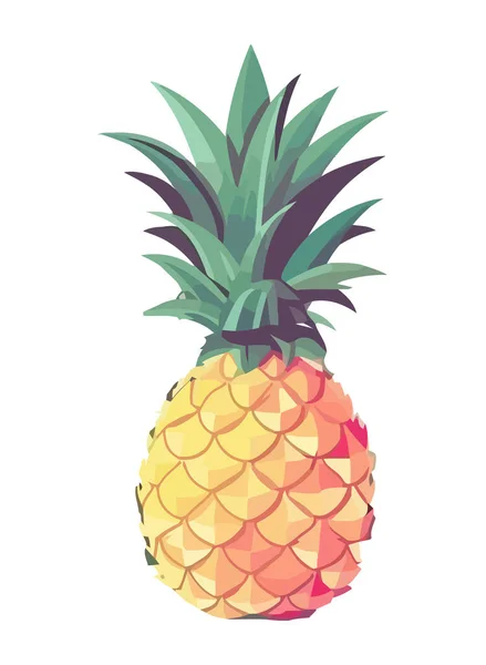Sweet Pineapple Ripe Juicy Icon Isolated — Stock Vector