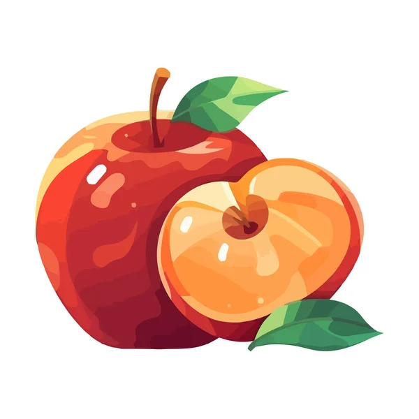 Reifer Bio Apfel Symbol Für Gesunde Ernährung — Stockvektor