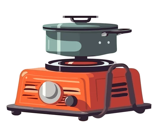 Gas Portable Cooker Icon Isolated — Stock Vector