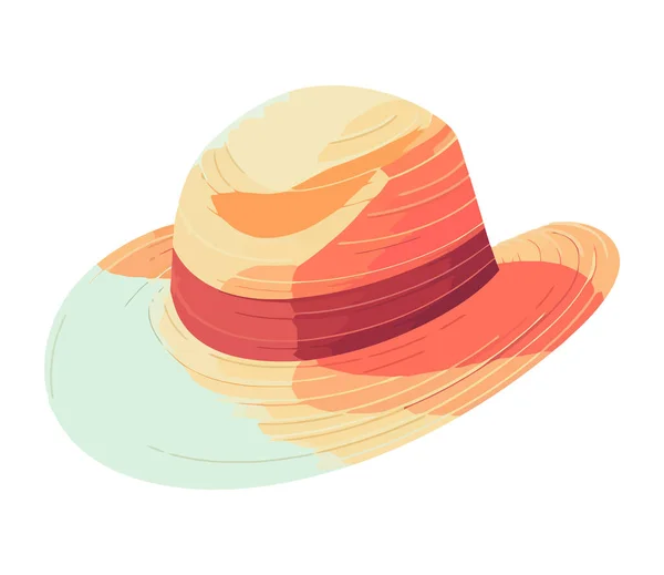 Beyaz Arkaplan Simgesindeki Modern Hasır Şapka Izole Edildi — Stok Vektör