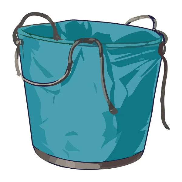 Plastic Bucket Empty Template Icon Isolated — Stock Vector