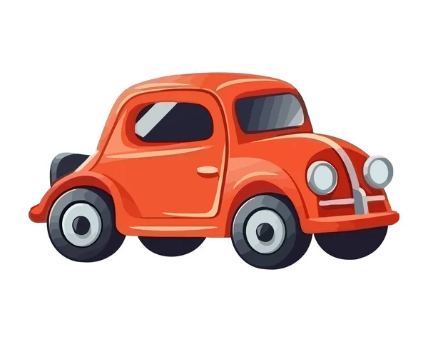 Fun Мультфильм Маленький Автомобиль Икона Игрушки Изолированы — стоковый вектор