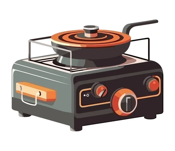 Portable Stove Cooking Icon Isolated — Stock Vector