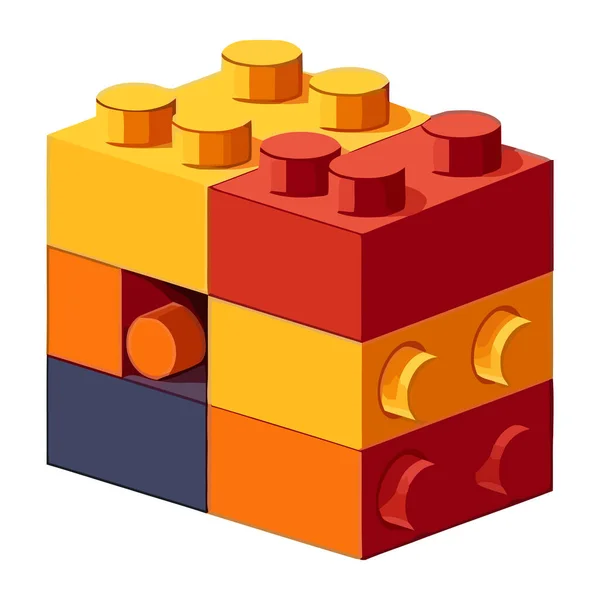 Niedliches Spielzeug Ziegelstein Block Für Kindheit Spaß Symbol Isoliert — Stockvektor