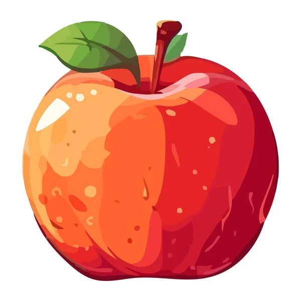 Saftiger Apfel Symbol Für Gesunde Ernährung Frische Symbol Isoliert — Stockvektor