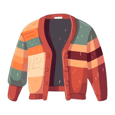 Kışın moda erkekler yün ceket tasarımı simgesi izole