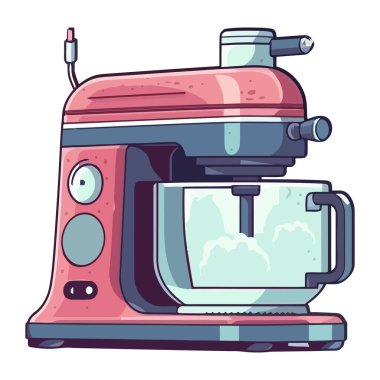 Metal saplı simge izole edilmiş modern elektrik karıştırıcı simgesi