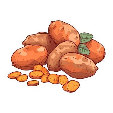 Çiftlik ikonundan toplanmış taze patates.