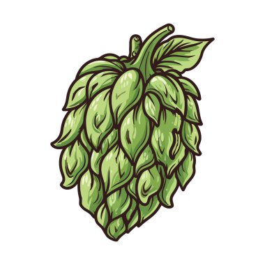 Yaprak çizimi, organik bitki zıplama simgesi izole edildi