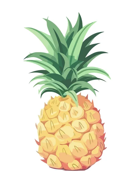 Ripe Pineapple Symbol Tropical Refreshment Icon Isolated — Stock Vector