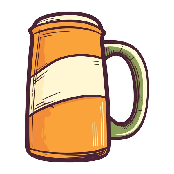 Birra Una Pinta Vetro Icona Illustrazione Isolato — Vettoriale Stock