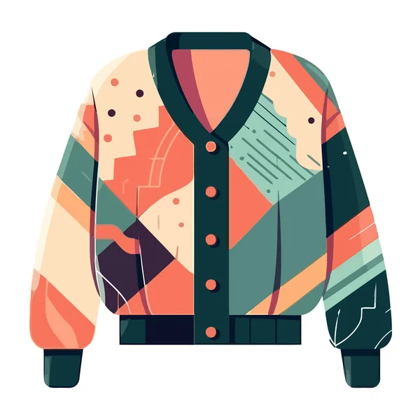 Zima Moda Eleganckie Swetry Ikona Izolowane — Wektor stockowy