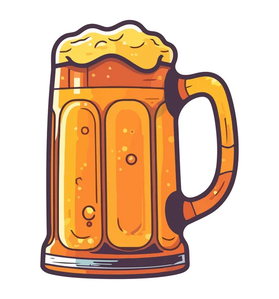 Bebida Espumosa Celebración Cerveza Icono Aislado — Vector de stock