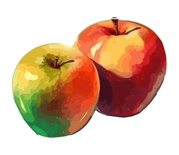 Soczyste Jabłko Symbolizuje Jedzenie Ikonę Świeżości Izolowane — Wektor stockowy