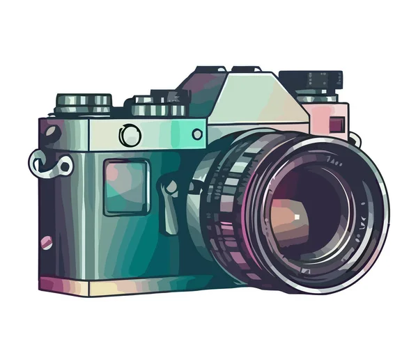 Zachytí Starožitný Fotoaparát Bílém Pozadí Ikony Izolované — Stockový vektor