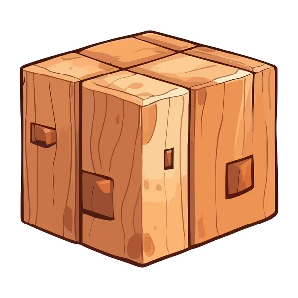 木製のレンガブロックおもちゃ 孤立イラストアイコン — ストックベクタ