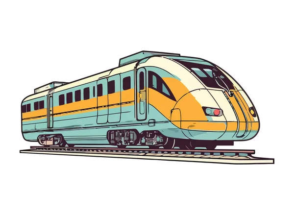 Osobní Vlak Železniční Trati Pohybu Ikona Izolované — Stockový vektor