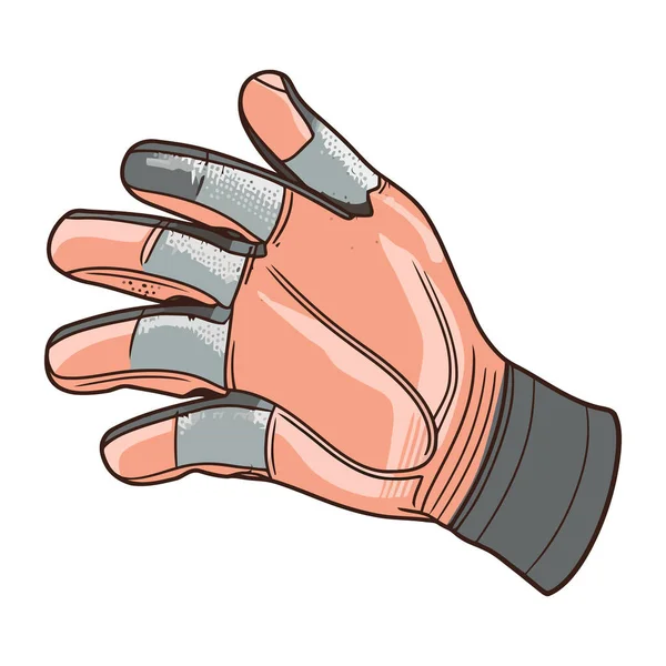运动皮革手套设备图标隔离 — 图库矢量图片