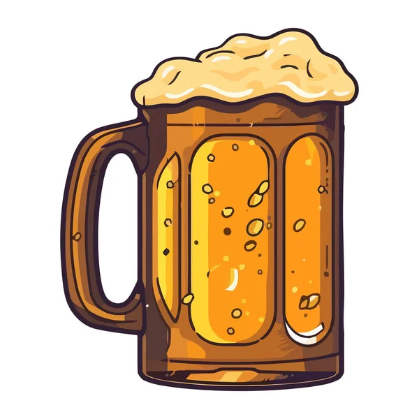 Bière Mousseuse Pour Icône Célébration Isolé — Image vectorielle