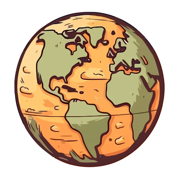 Isoliert Ein Physisches Globus Skizzensymbol Isoliert — Stockvektor