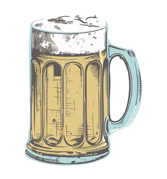 Cerveja Espumosa Ícone Celebração Copo Cerveja Isolada — Vetor de Stock