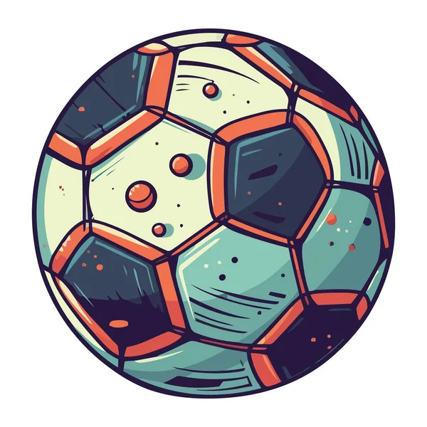 Ballon Football Icône Équipement Sport Isolé — Image vectorielle