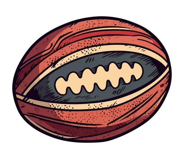 Rugby Ball Sports Equipment Icon Isolated — Stock Vector