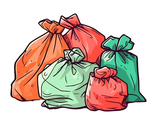 Überfluss Plastik Müllsäcken — Stockvektor