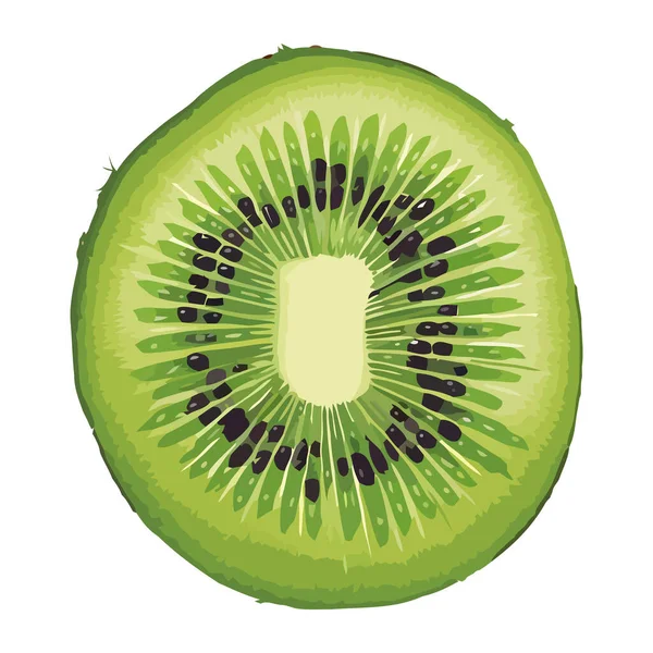 Kiwi Organik Segar Matang Untuk Ikon Makan Sehat Terisolasi - Stok Vektor