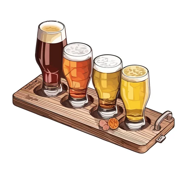 Köpüklü Bira Bardağı Kutlama Ferahlatıcı Ikonu Sembolize Eder — Stok Vektör