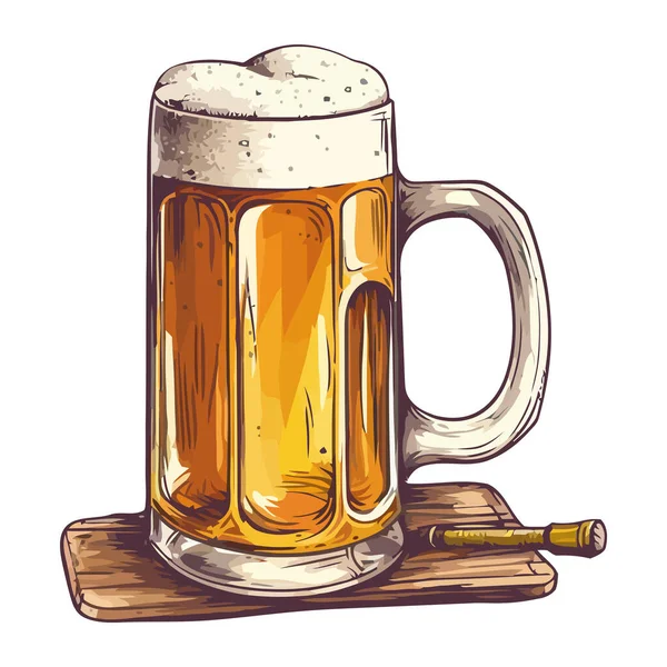 Foamy Beer Cheers Icon Isolated — Stock Vector