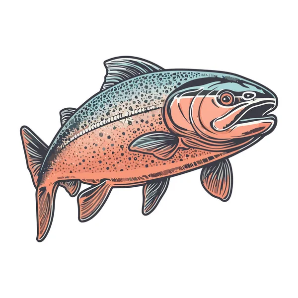 Vector Icon Isolated Fish Design — Stock Vector