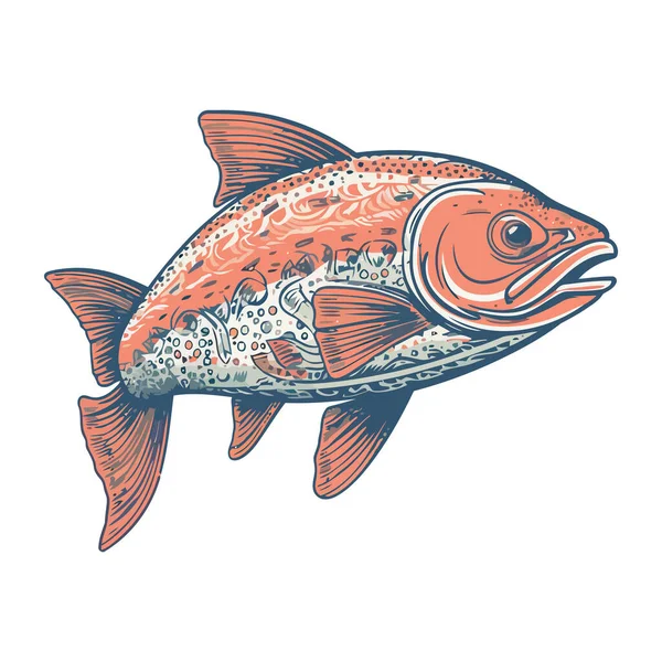Ζώο Ψαριών Τροπικό Σχέδιο Εικονίδιο Απομονωμένο — Διανυσματικό Αρχείο