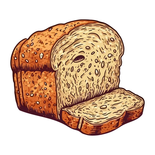 Nybakat Bröd Gourmet Ikon Isolerad — Stock vektor