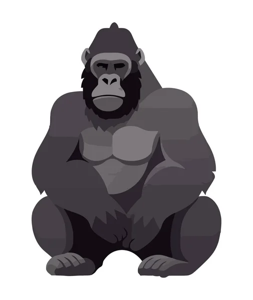 Mascote Macaco Muscular Simboliza Ícone Força Isolado — Vetor de Stock